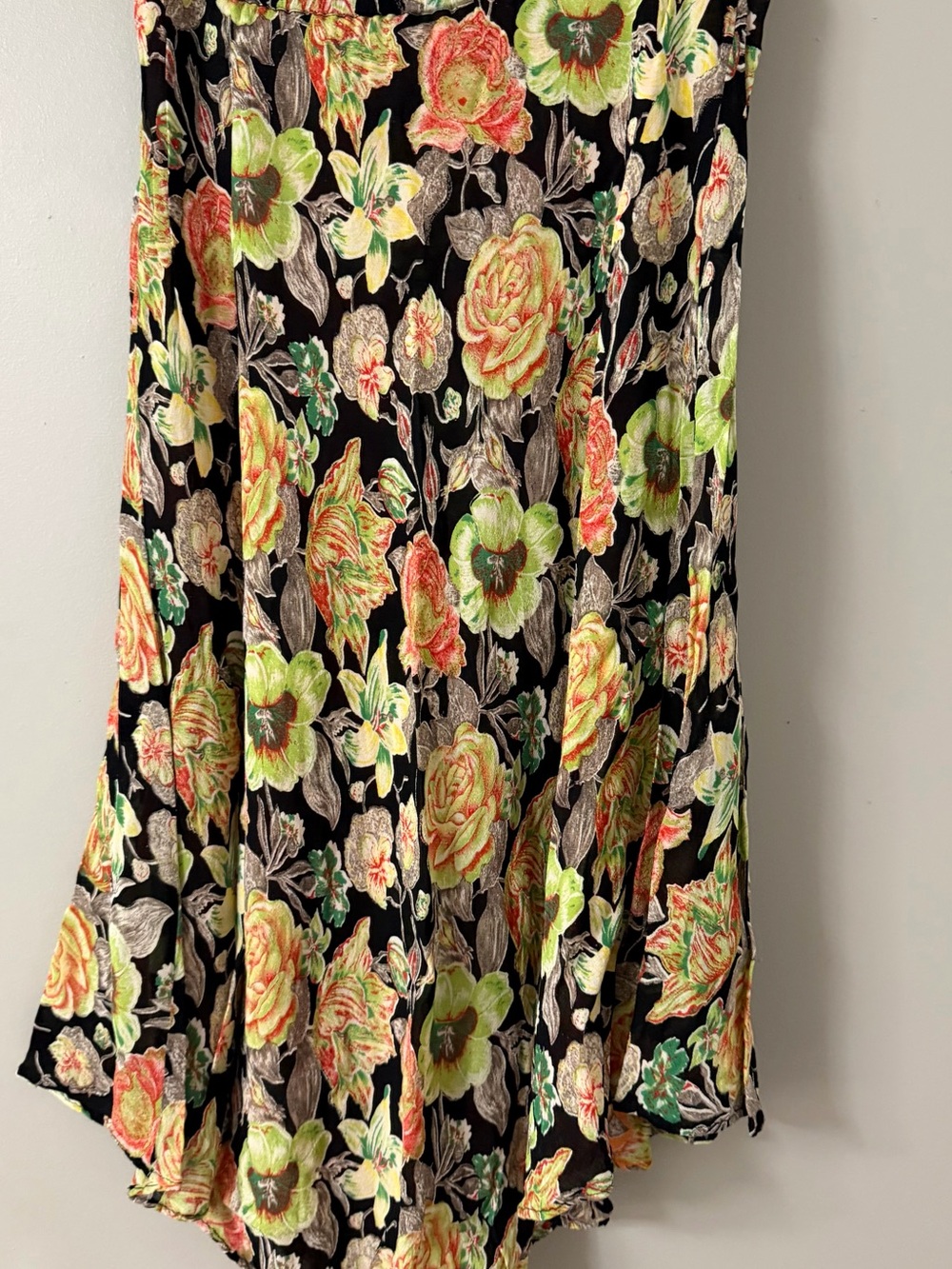 Vintage Floral Asymmetrical Rayon Skirt Boho Y2K Size L - Picture 4 of 9